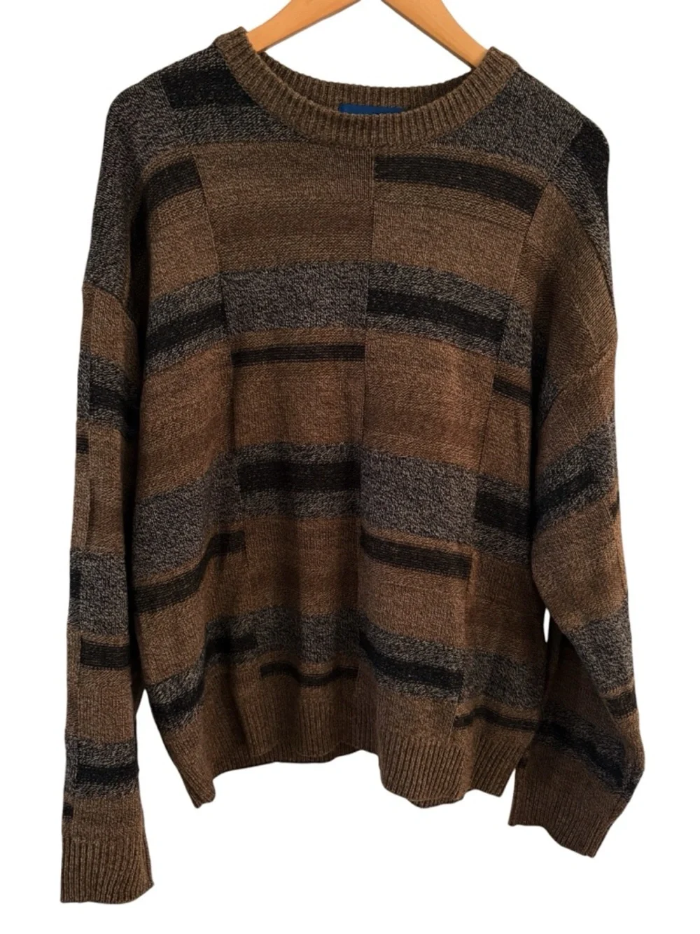 Grandpa Sweater Dark Grunge Brown Vintage Towncraft Mens Size Medium Cosby Style